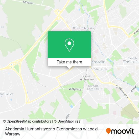 Akademia Humanistyczno-Ekonomiczna w Łodzi map