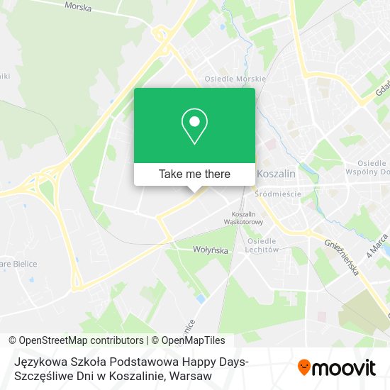 Językowa Szkoła Podstawowa Happy Days-Szczęśliwe Dni w Koszalinie map