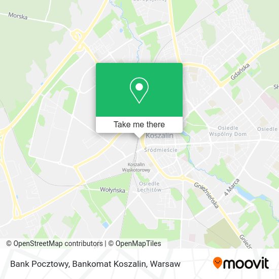 Bank Pocztowy, Bankomat Koszalin map