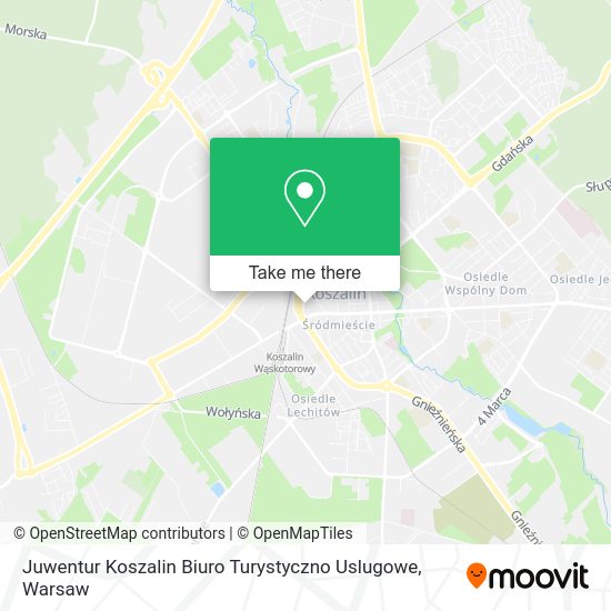 Juwentur Koszalin Biuro Turystyczno Uslugowe map