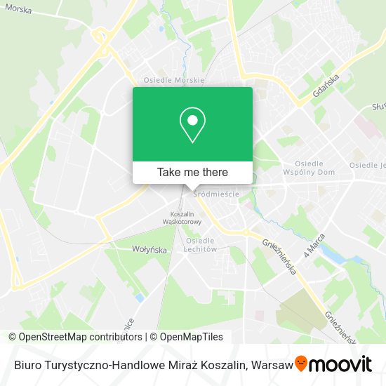 Biuro Turystyczno-Handlowe Miraż Koszalin map