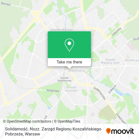 Solidarność. Nszz. Zarząd Regionu Koszalińskiego Pobrzeże map