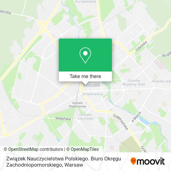 Związek Nauczycielstwa Polskiego. Biuro Okręgu Zachodniopomorskiego map