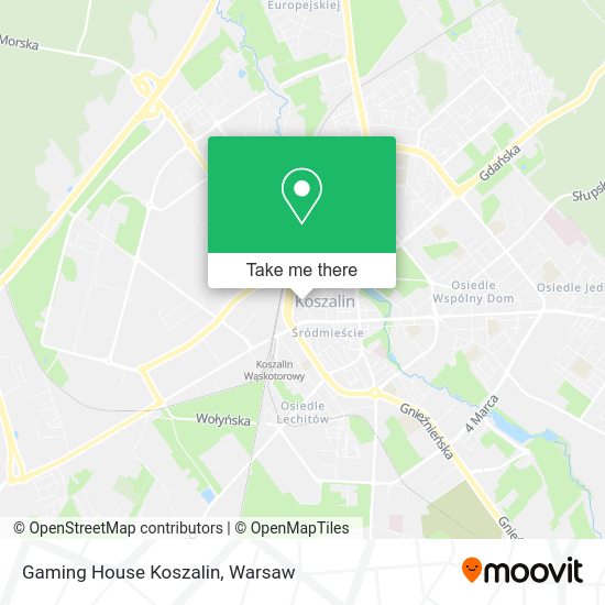 Gaming House Koszalin map