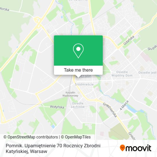 Pomnik. Upamiętnienie 70 Rocznicy Zbrodni Katyńskiej map