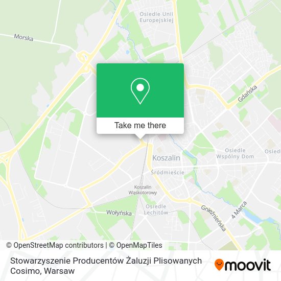 Карта Stowarzyszenie Producentów Żaluzji Plisowanych Cosimo