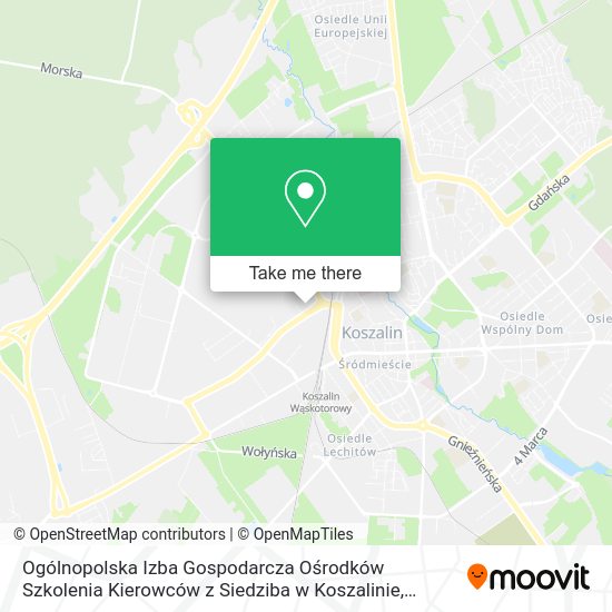 Ogólnopolska Izba Gospodarcza Ośrodków Szkolenia Kierowców z Siedziba w Koszalinie map