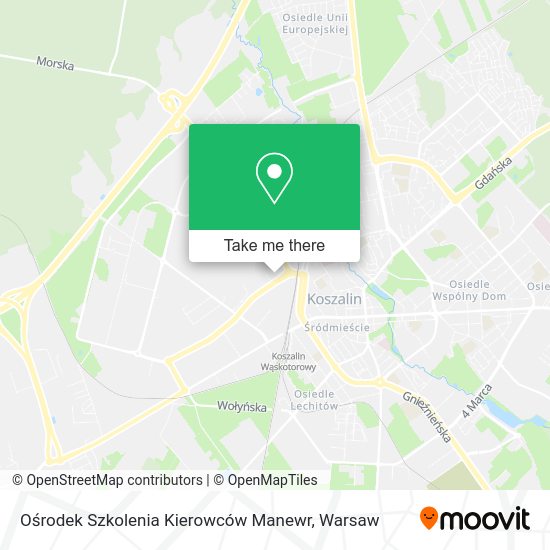 Карта Ośrodek Szkolenia Kierowców Manewr