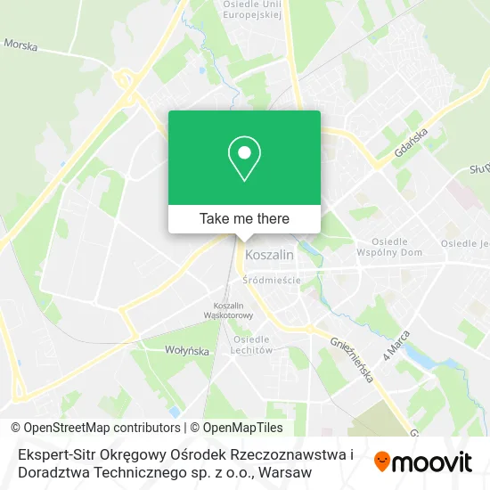 Карта Ekspert-Sitr Okręgowy Ośrodek Rzeczoznawstwa i Doradztwa Technicznego sp. z o.o.