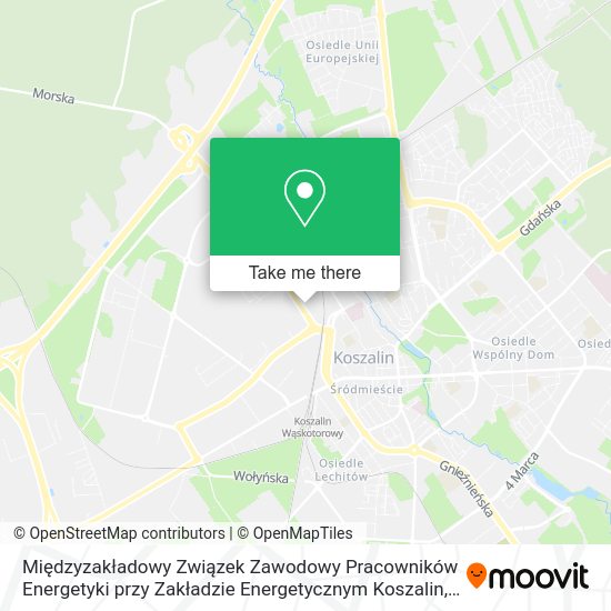 Międzyzakładowy Związek Zawodowy Pracowników Energetyki przy Zakładzie Energetycznym Koszalin map