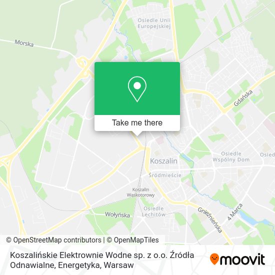 Карта Koszalińskie Elektrownie Wodne sp. z o.o. Źródła Odnawialne, Energetyka