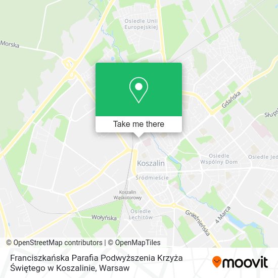 Franciszkańska Parafia Podwyższenia Krzyża Świętego w Koszalinie map