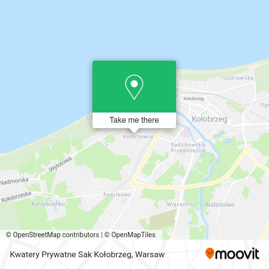 Kwatery Prywatne Sak Kołobrzeg map