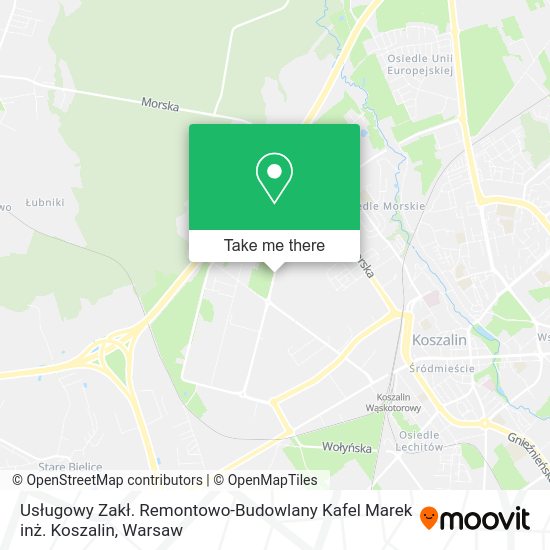 Usługowy Zakł. Remontowo-Budowlany Kafel Marek inż. Koszalin map