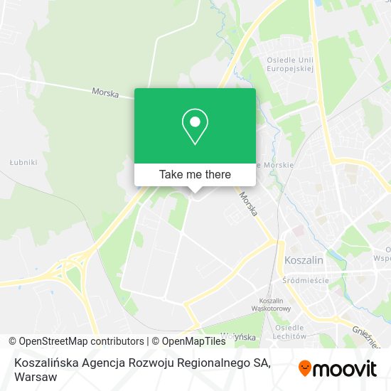 Карта Koszalińska Agencja Rozwoju Regionalnego SA