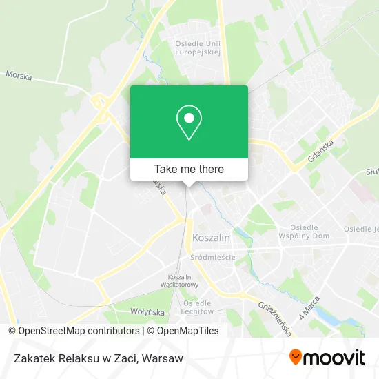 Карта Zakatek Relaksu w Zaci