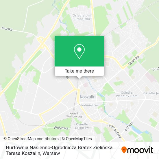 Hurtownia Nasienno-Ogrodnicza Bratek Zielińska Teresa Koszalin map