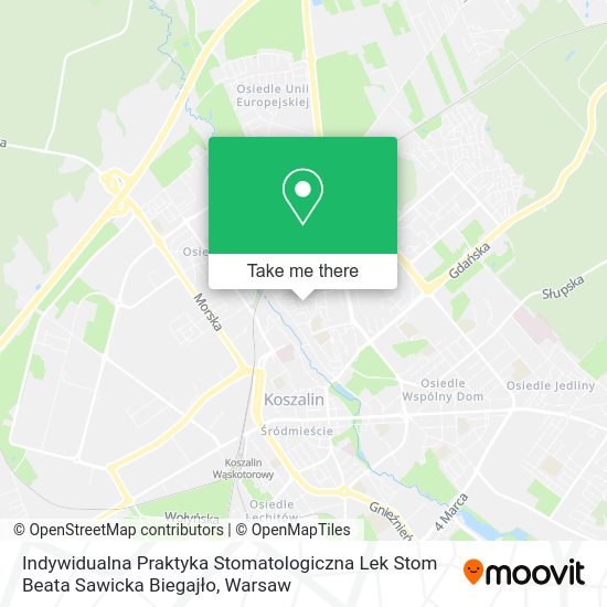 Indywidualna Praktyka Stomatologiczna Lek Stom Beata Sawicka Biegajło map