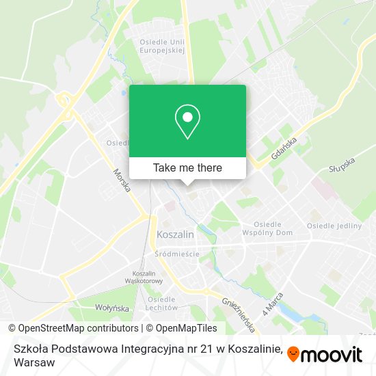 Карта Szkoła Podstawowa Integracyjna nr 21 w Koszalinie