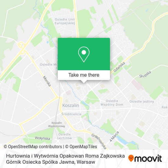 Hurtownia i Wytwórnia Opakowan Roma Zajkowska Górnik Osiecka Spólka Jawna map