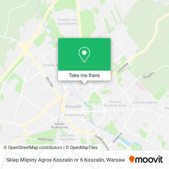 Sklep Mięsny Agros Koszalin nr 6 Koszalin map