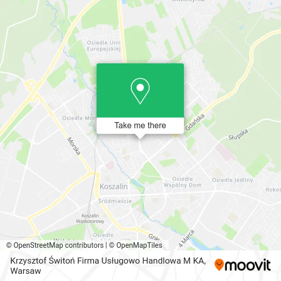 Карта Krzysztof Świtoń Firma Usługowo Handlowa M KA