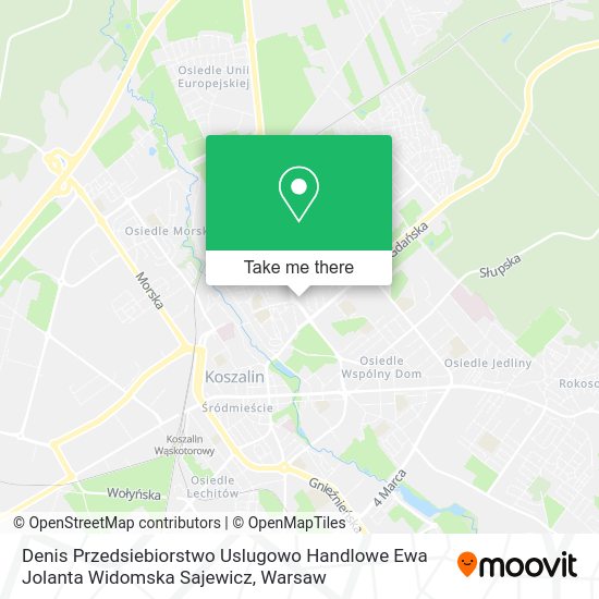 Denis Przedsiebiorstwo Uslugowo Handlowe Ewa Jolanta Widomska Sajewicz map