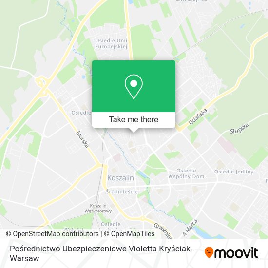 Карта Pośrednictwo Ubezpieczeniowe Violetta Kryściak