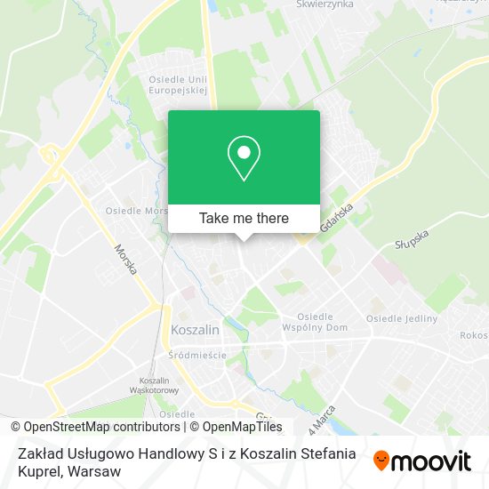 Zakład Usługowo Handlowy S i z Koszalin Stefania Kuprel map