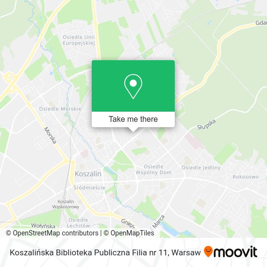 Koszalińska Biblioteka Publiczna Filia nr 11 map