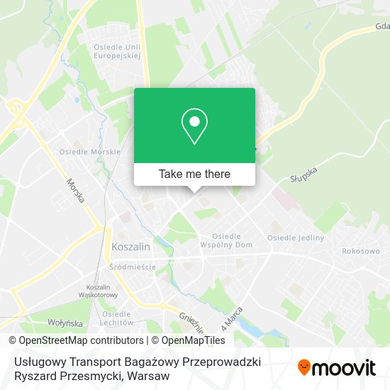 Usługowy Transport Bagażowy Przeprowadzki Ryszard Przesmycki map