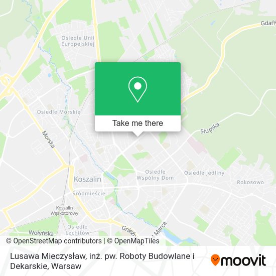 Lusawa Mieczysław, inż. pw. Roboty Budowlane i Dekarskie map