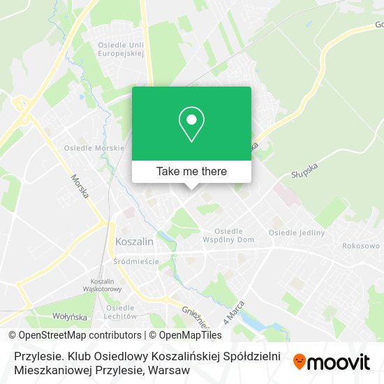 Przylesie. Klub Osiedlowy Koszalińskiej Spółdzielni Mieszkaniowej Przylesie map