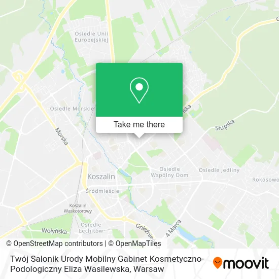 Карта Twój Salonik Urody Mobilny Gabinet Kosmetyczno-Podologiczny Eliza Wasilewska