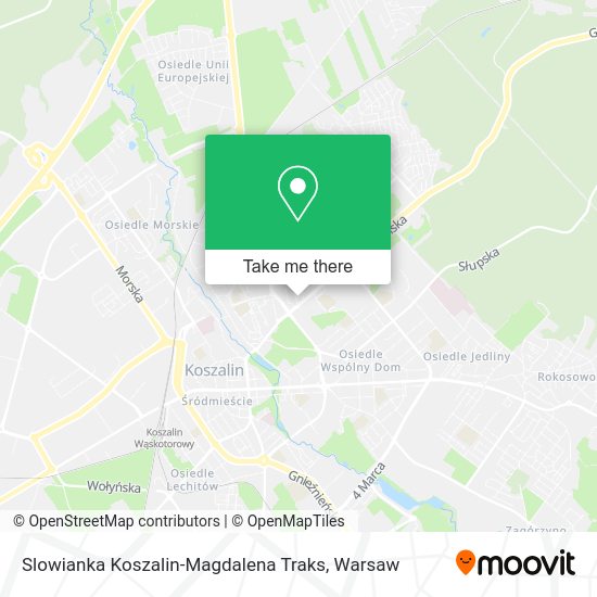 Slowianka Koszalin-Magdalena Traks map