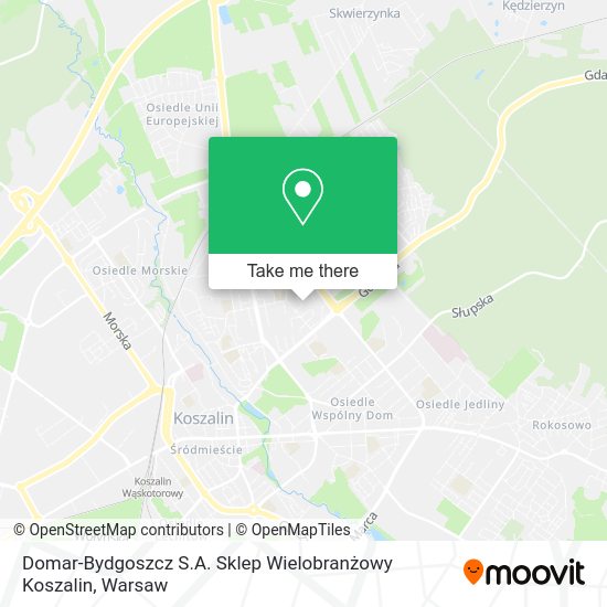 Domar-Bydgoszcz S.A. Sklep Wielobranżowy Koszalin map