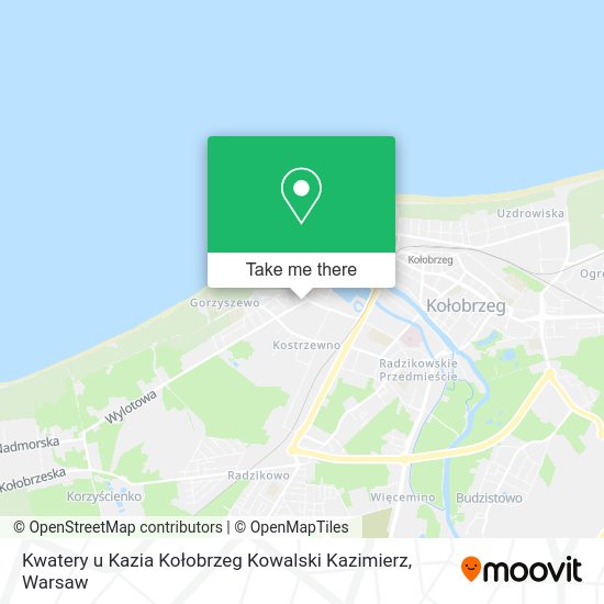 Карта Kwatery u Kazia Kołobrzeg Kowalski Kazimierz