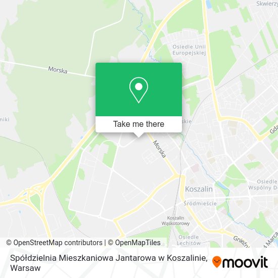 Spółdzielnia Mieszkaniowa Jantarowa w Koszalinie map