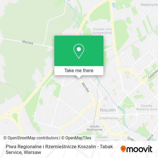 Piwa Regionalne i Rzemieślnicze Koszalin - Tabak Service map