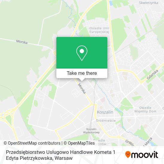 Przedsiębiorstwo Usługowo Handlowe Kometa 1 Edyta Pietrzykowska map