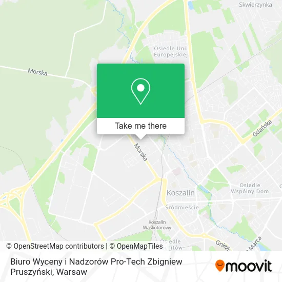 Карта Biuro Wyceny i Nadzorów Pro-Tech Zbigniew Pruszyński