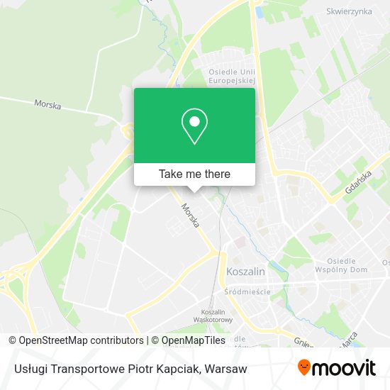 Usługi Transportowe Piotr Kapciak map