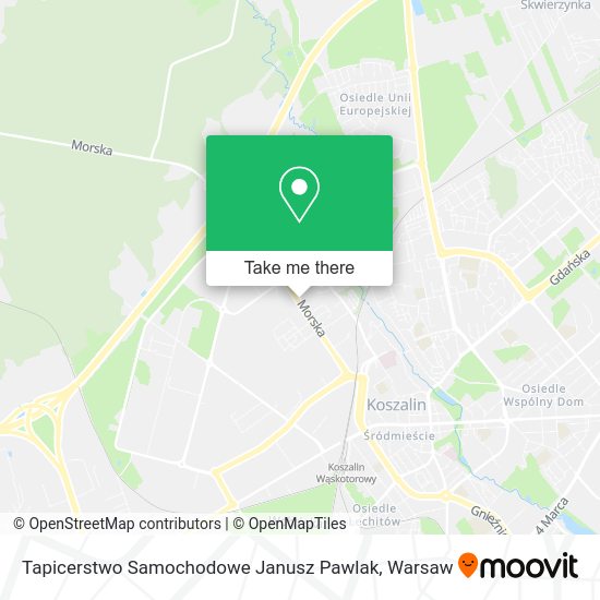 Tapicerstwo Samochodowe Janusz Pawlak map