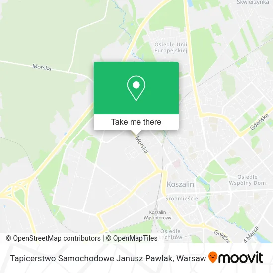 Карта Tapicerstwo Samochodowe Janusz Pawlak