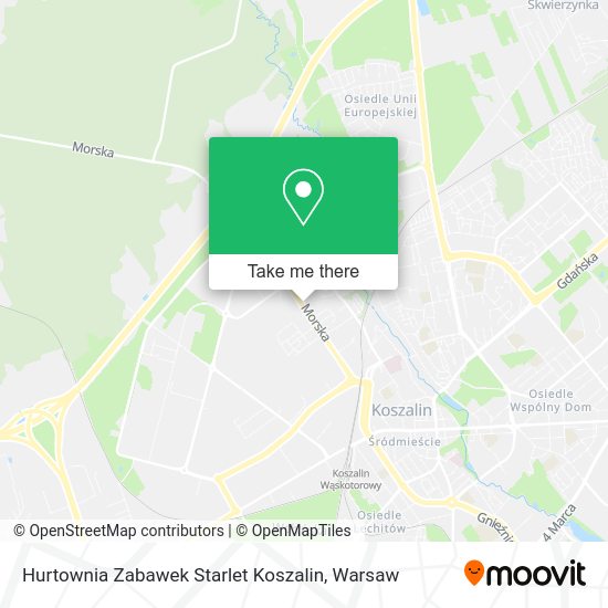 Hurtownia Zabawek Starlet Koszalin map