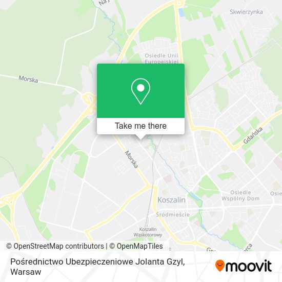 Pośrednictwo Ubezpieczeniowe Jolanta Gzyl map