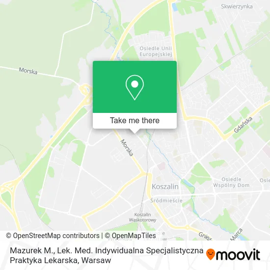 Карта Mazurek M., Lek. Med. Indywidualna Specjalistyczna Praktyka Lekarska