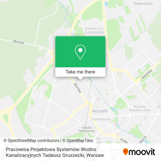 Pracownia Projektowa Systemów Wodno Kanalizacyjnych Tadeusz Gruszecki map