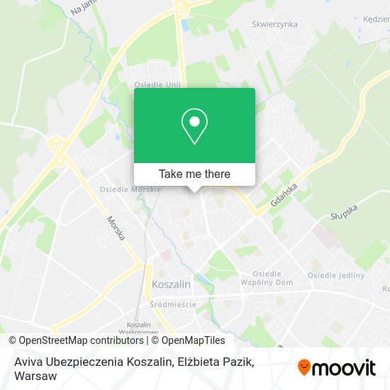 Карта Aviva Ubezpieczenia Koszalin, Elżbieta Pazik