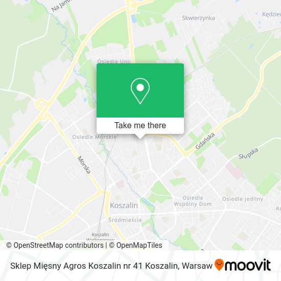 Карта Sklep Mięsny Agros Koszalin nr 41 Koszalin